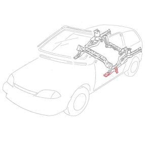   Hossztartó gerenda lengőkar rögzítésel, bal, Suzuki Swift MKII