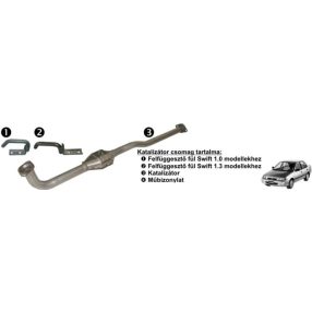 Katalizátor Leömlőcsővel, Suzuki Swift 1.0-1.3 8v