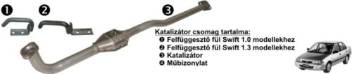 Katalizátor Leömlőcsővel, Suzuki Swift 1.0-1.3 8v