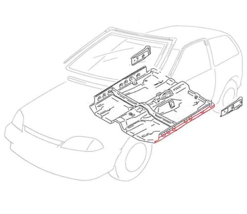 Fenéklemez javító perem, bal, Suzuki Swift MKII 3 ajtós