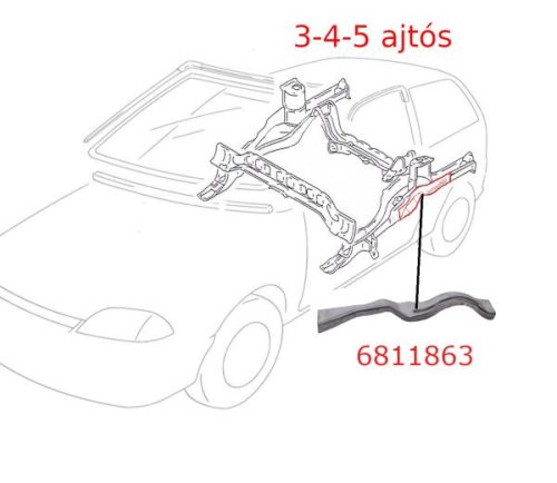 Lengéscsillapító torony gerenda merevítő pánt, bal, Suzuki Swift MKIII