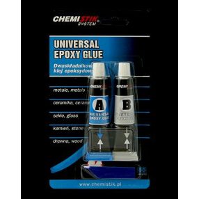   Átlátszó epoxy ragasztó, Chemistik Universal ,5 perc, 2x15 gr