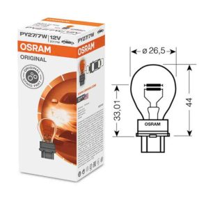 3757AK  OSRAM 12V/27/7W    WY.2.5X16D  sárga izzó