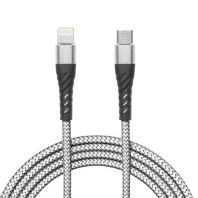 Adatkábel, Lightning-USB C, 1m, szürke