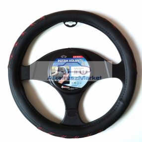 Kormányvédő fekete-piros, steppelt 37cm-39cm