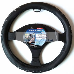 Kormányvédő fekete-szürke, steppelt 37cm-39cm