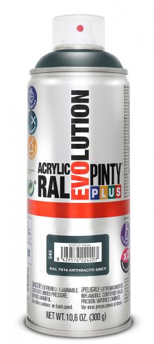 Pinty Plus EVO akril festék szürke 400 ml RAL 7016 "Anthracite Grey"
