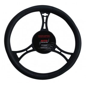 Kormányvédő műbőr, fekete 37-39cm  J-43195