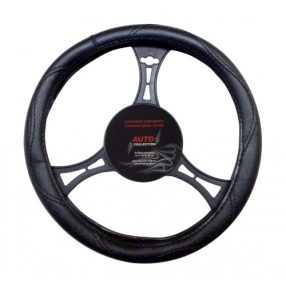 Kormányvédő műbőr, fekete 35-37cm  43146