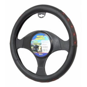   Kormányvédő "BLIND" fekete-piros varrással  37-39cm  31438