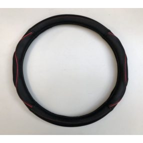 Kormányvédő bőr, piros-fekete 38cm