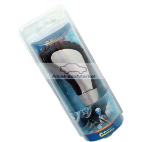   Váltógomb fekete-ezüst, piros varrással "Storm"