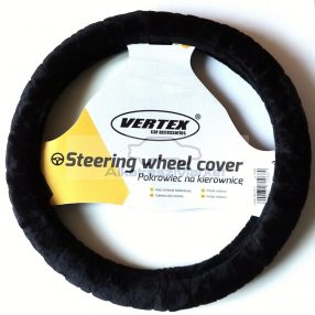 Kormányvédő fekete plüss, 36-38 cm